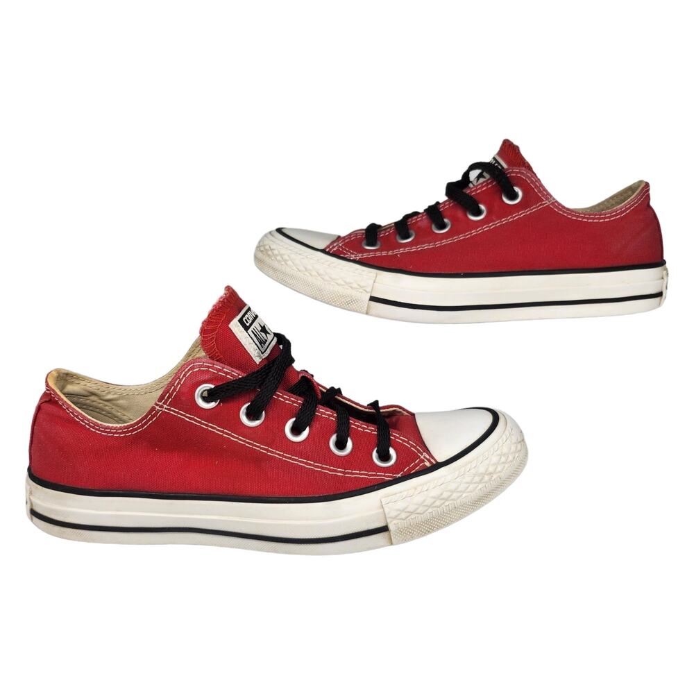 Converse All Star Shoes Womens 6 Red Black White Sneakers Comfy Tennis